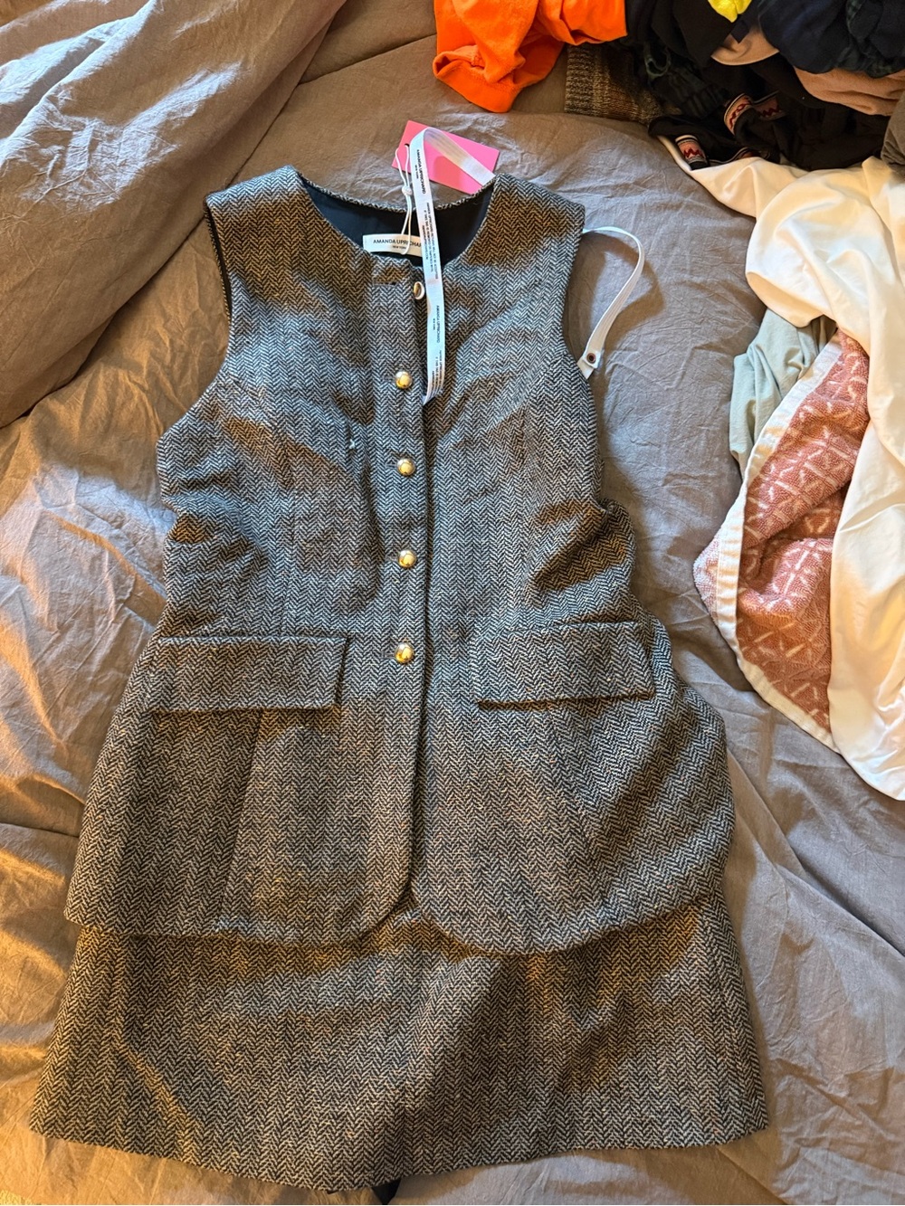 Amanda Uprichard Sweater Dress Tweed